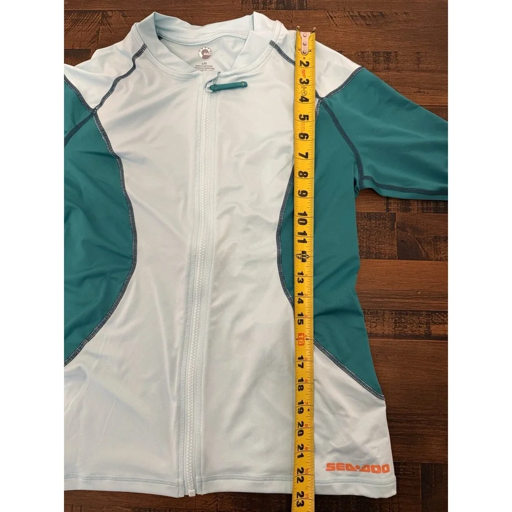 Sea Doo Women's Long Sleeve Top Jacket Rash Guard Large Green UV Protection NEW